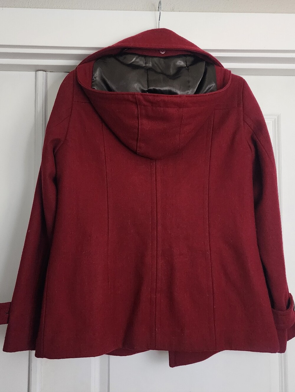 Calvin Klein Women's Red Wool Blend Peacoat - Picture 7 of 10